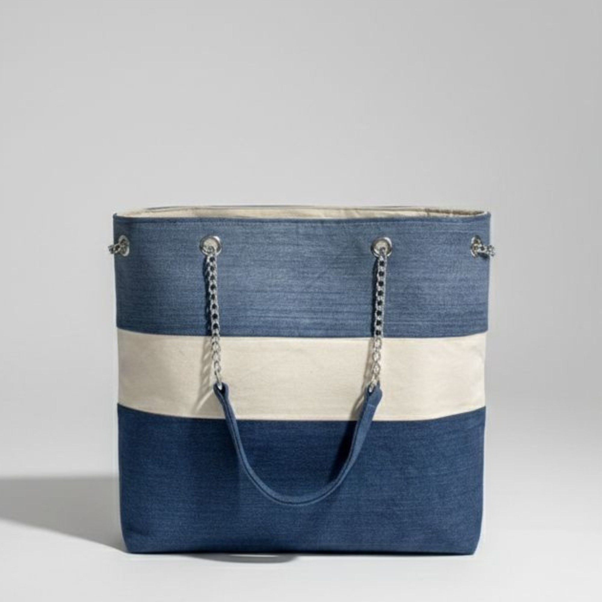 Azure Stripe Tote